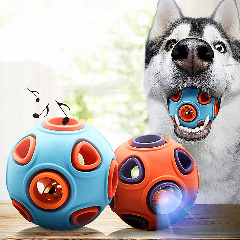 Luminous Sounding Dog Toy Ball – Glow in the Dark Chew Ball for Night Play