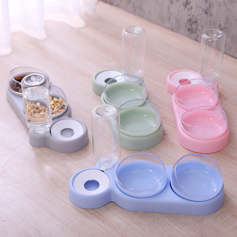 Automatic Pet Feeder & Water Bowl – Double Bowl Raised Stand