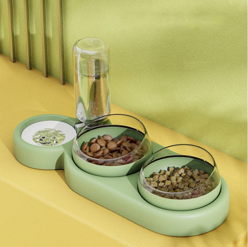 Automatic Pet Feeder & Water Bowl – Double Bowl Raised Stand
