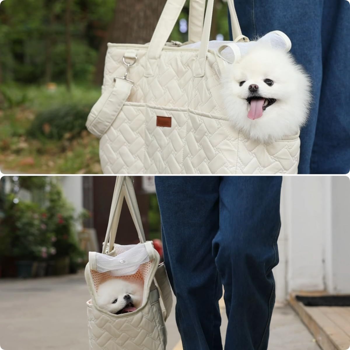 Breathable Lightweight Cat & Dog Carrier Handbag with Pockets