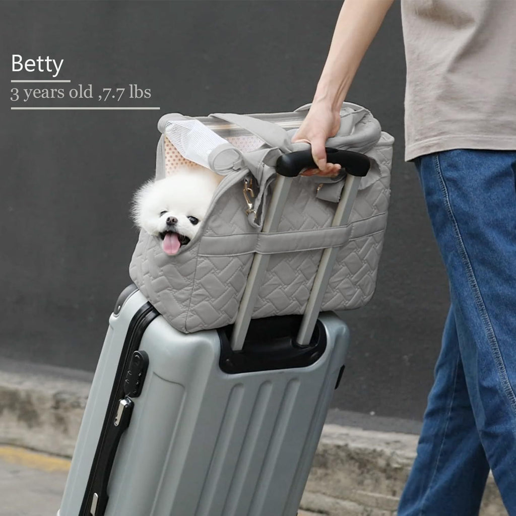 Breathable Lightweight Cat & Dog Carrier Handbag with Pockets